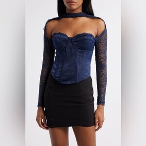 Mistress Rocks Satin & Lace Corset Top